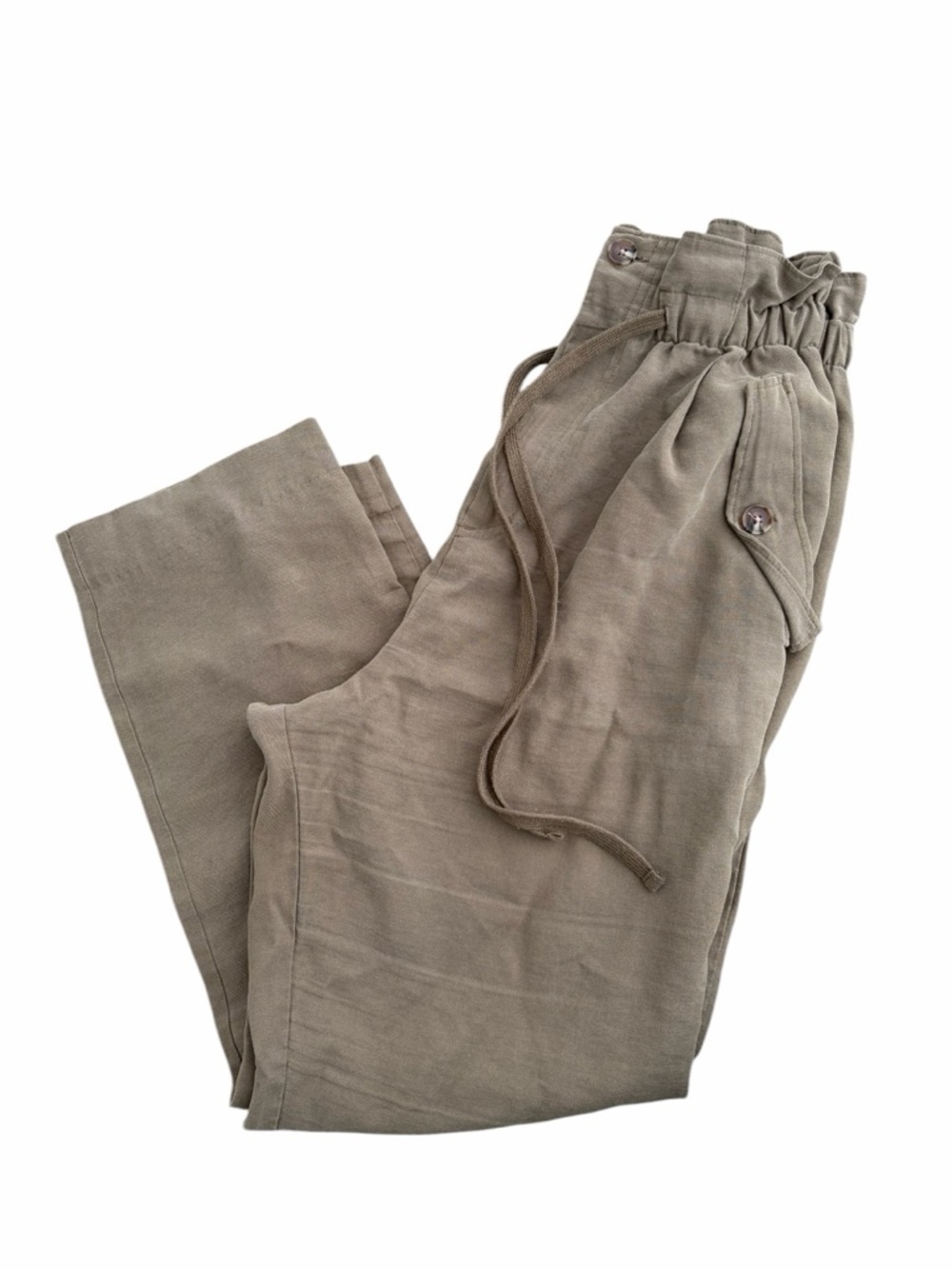 Paper bag Waist Utility Pants Olive Green - Picture 8 of 9